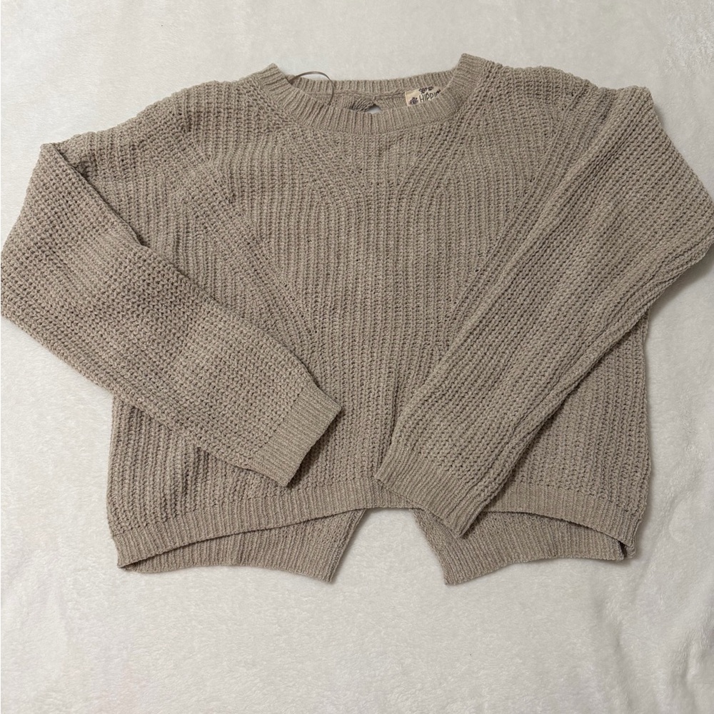 Hippie Rose Taupe Crew Neck Sweater